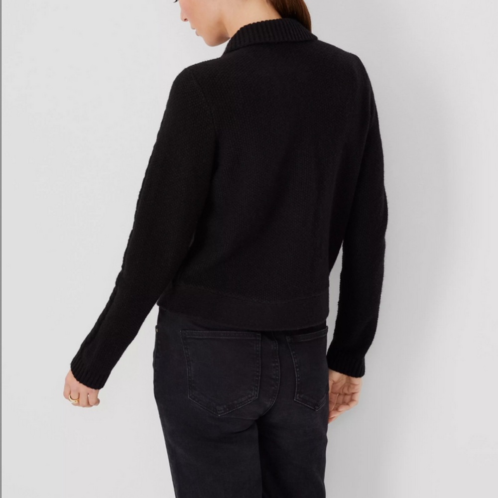 Collared Cable Sweater Jacket - image 3